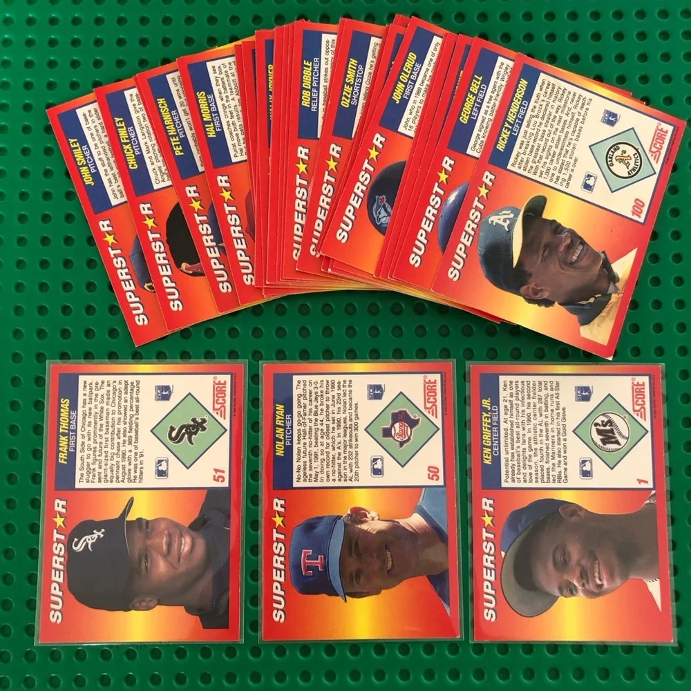 1992 Score Baseball Superstar Lot of 35 Ken Griffey Jr, Nolan Ryan, Frank Thomas